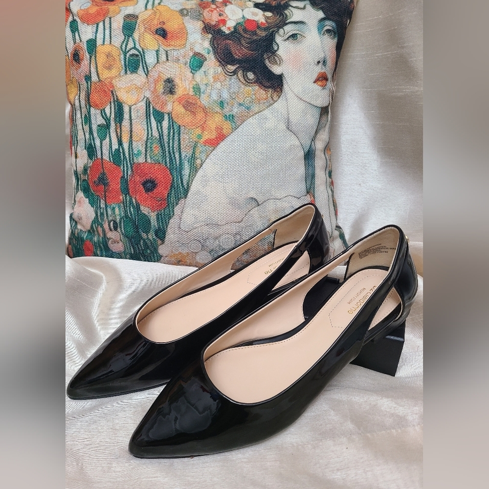 Liz Claiborne Cadence Memory Foam Black Flats, Size 9M